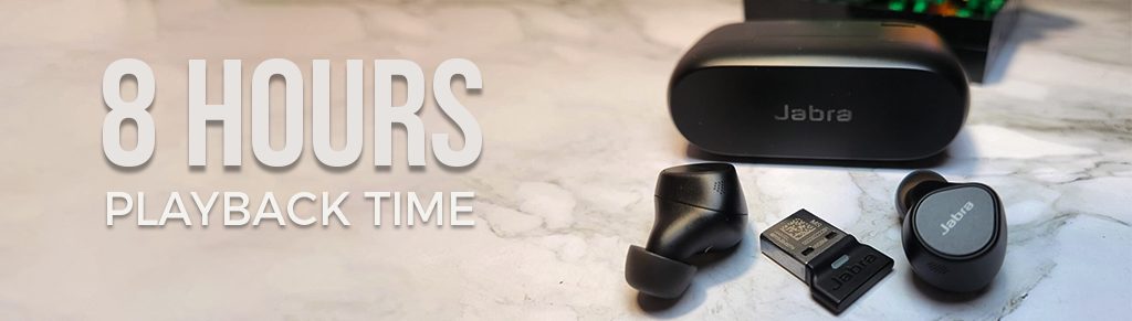 playback time of Jabra Evolve2 Earbuds 